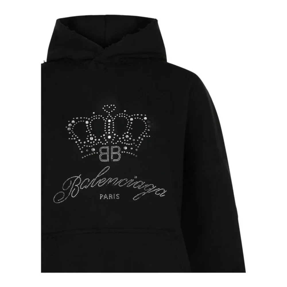Balenciaga BB Motel Large Fit Hoodie Black Womens - Picture 3 of 3